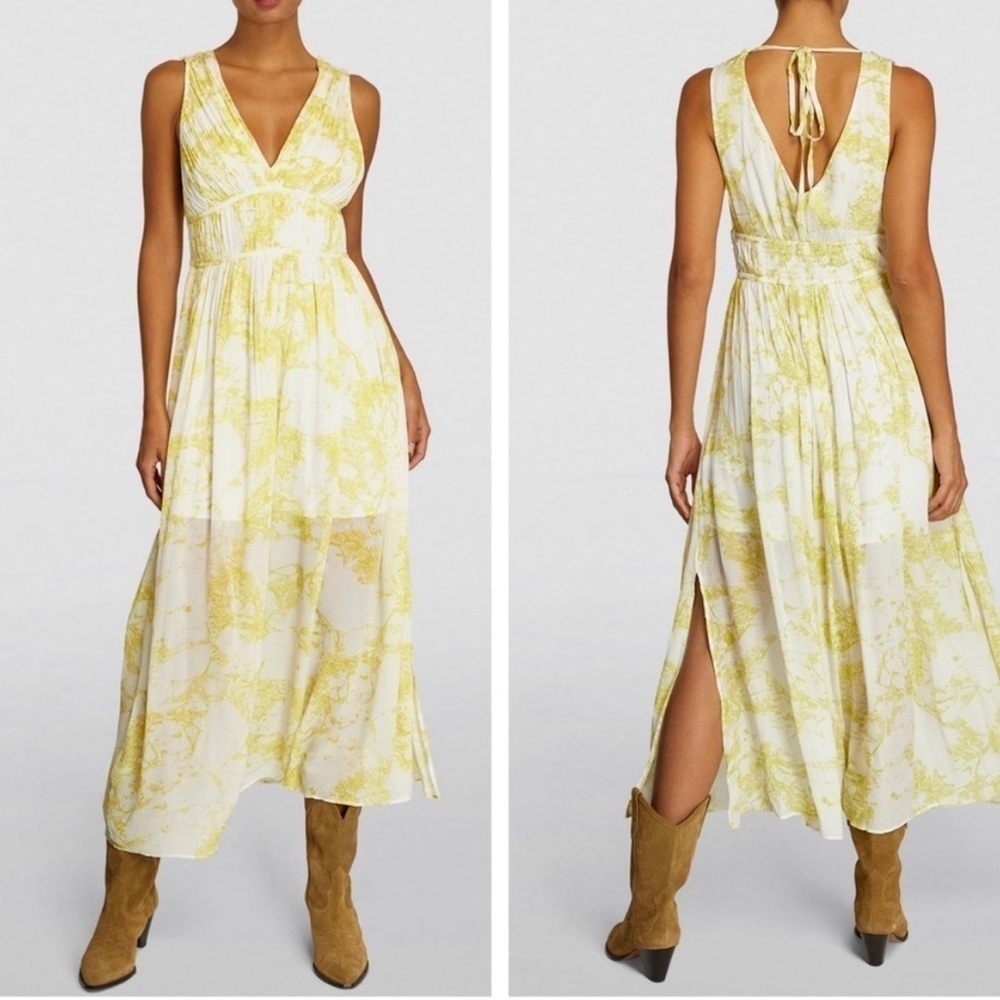 AllSaints Yellow and White Floral Maxi Dress
